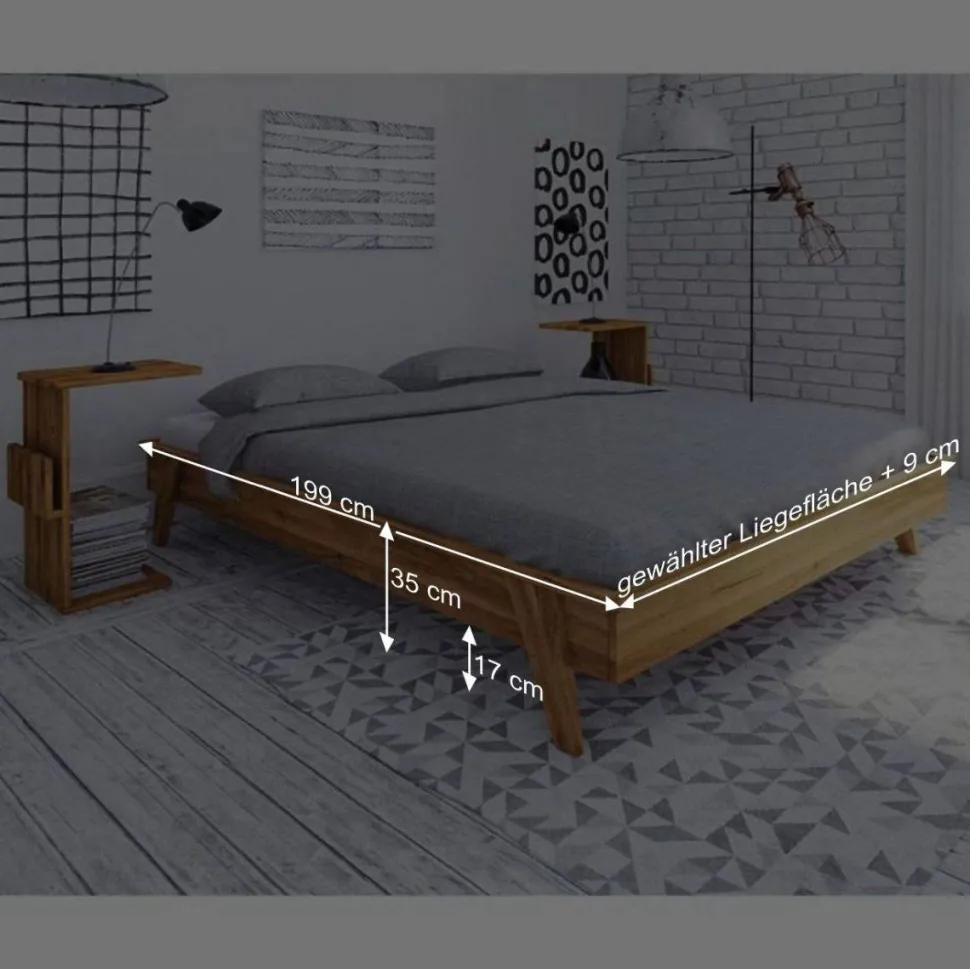 190 cm Bettanlage im Retro Design - Hardus (dreiteilig)