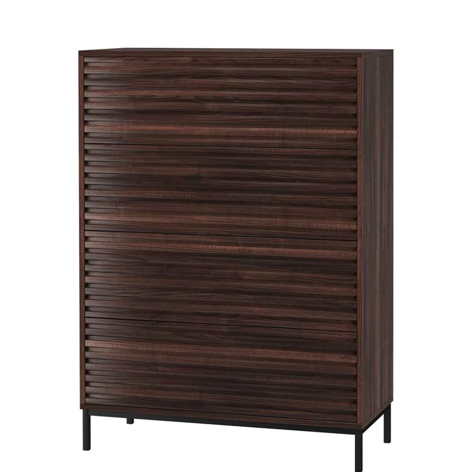 80 cm breite Hochkommode in Walnuss Optik - Teleska