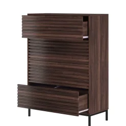 80 cm breite Hochkommode in Walnuss Optik - Teleska