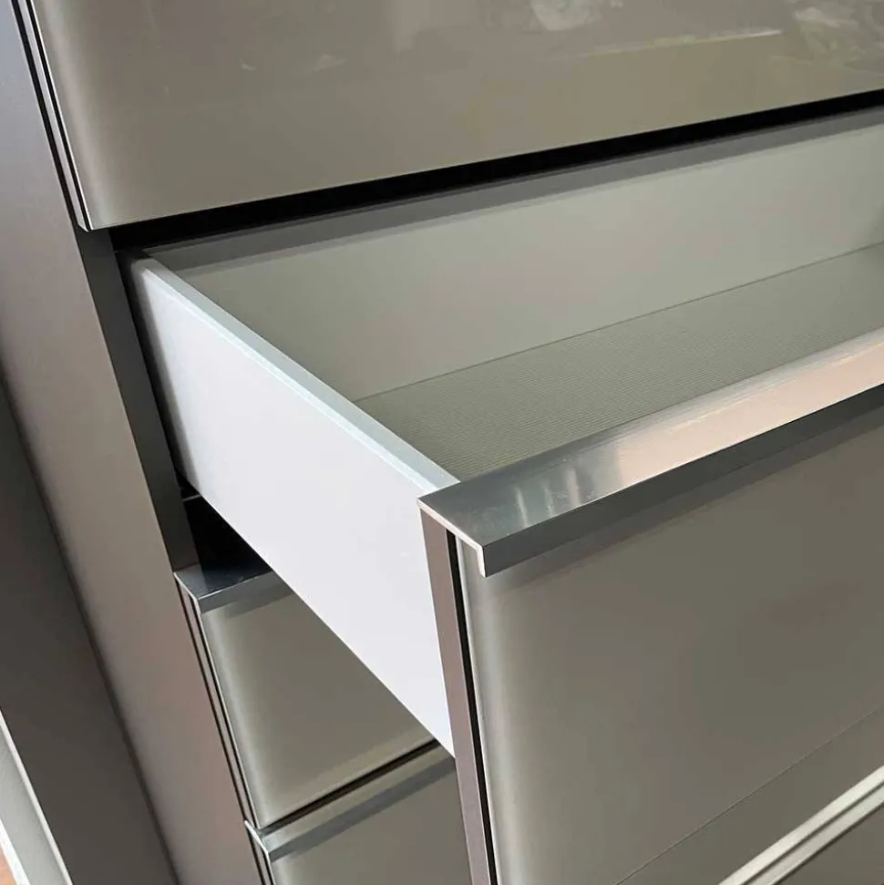 75 cm breite Hochkommode mit Glasfront - Korcula