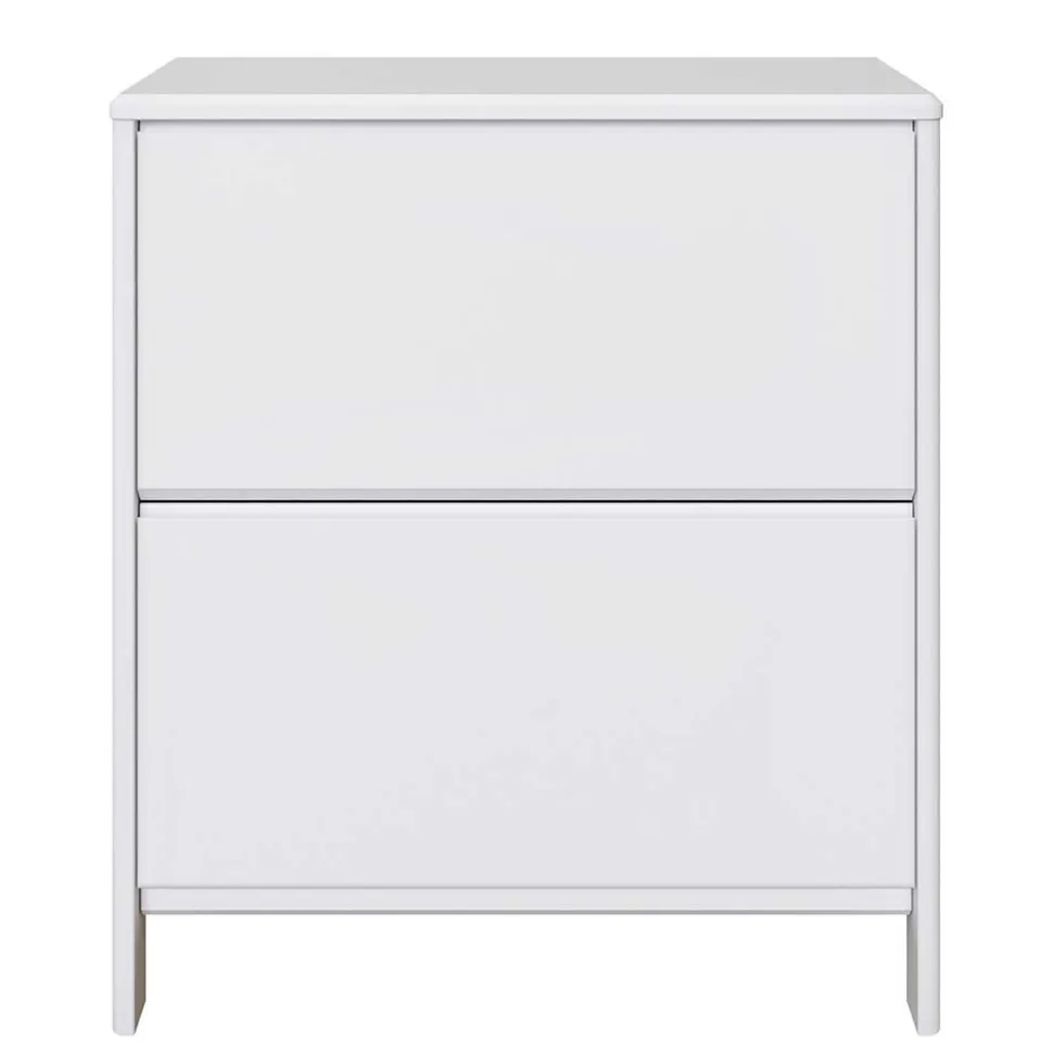 82 cm breite Schuhkommode in Weiß gewachst - Oranias