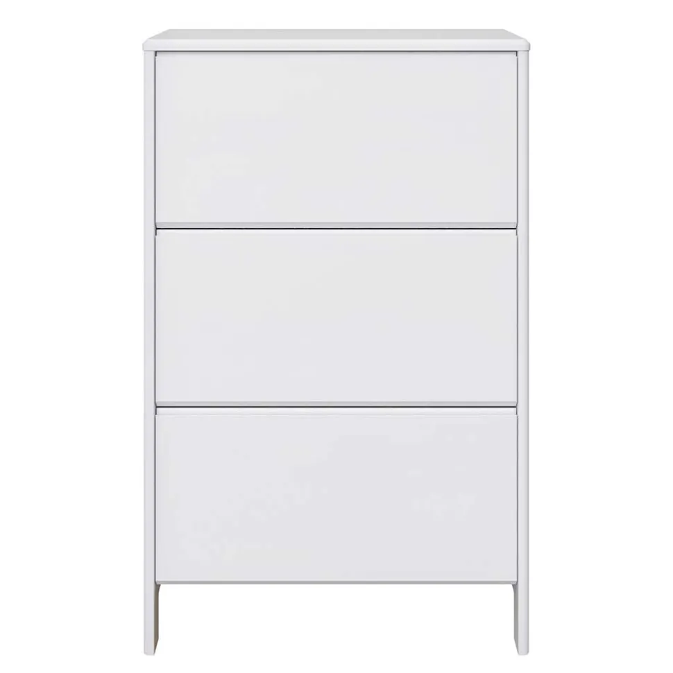 82 cm breite Schuhkommode in Weiß gewachst - Oranias