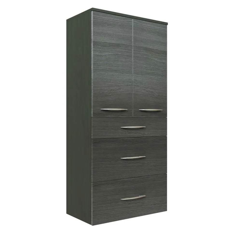 60 cm breiter Badschrank für die Wand Glides in Eiche Grau Dekor
