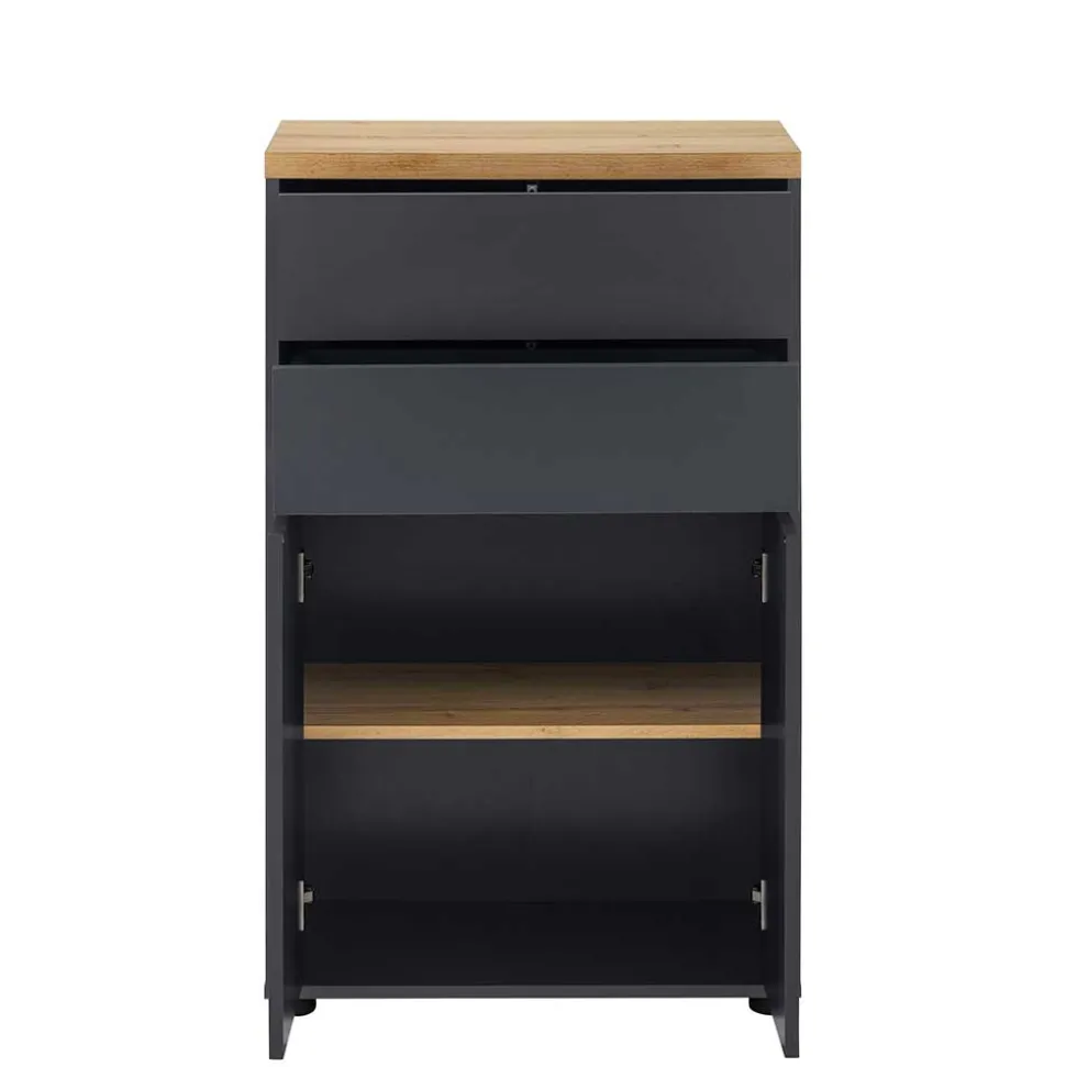 60 cm breiter Badschrank in Anthrazit - Rigori