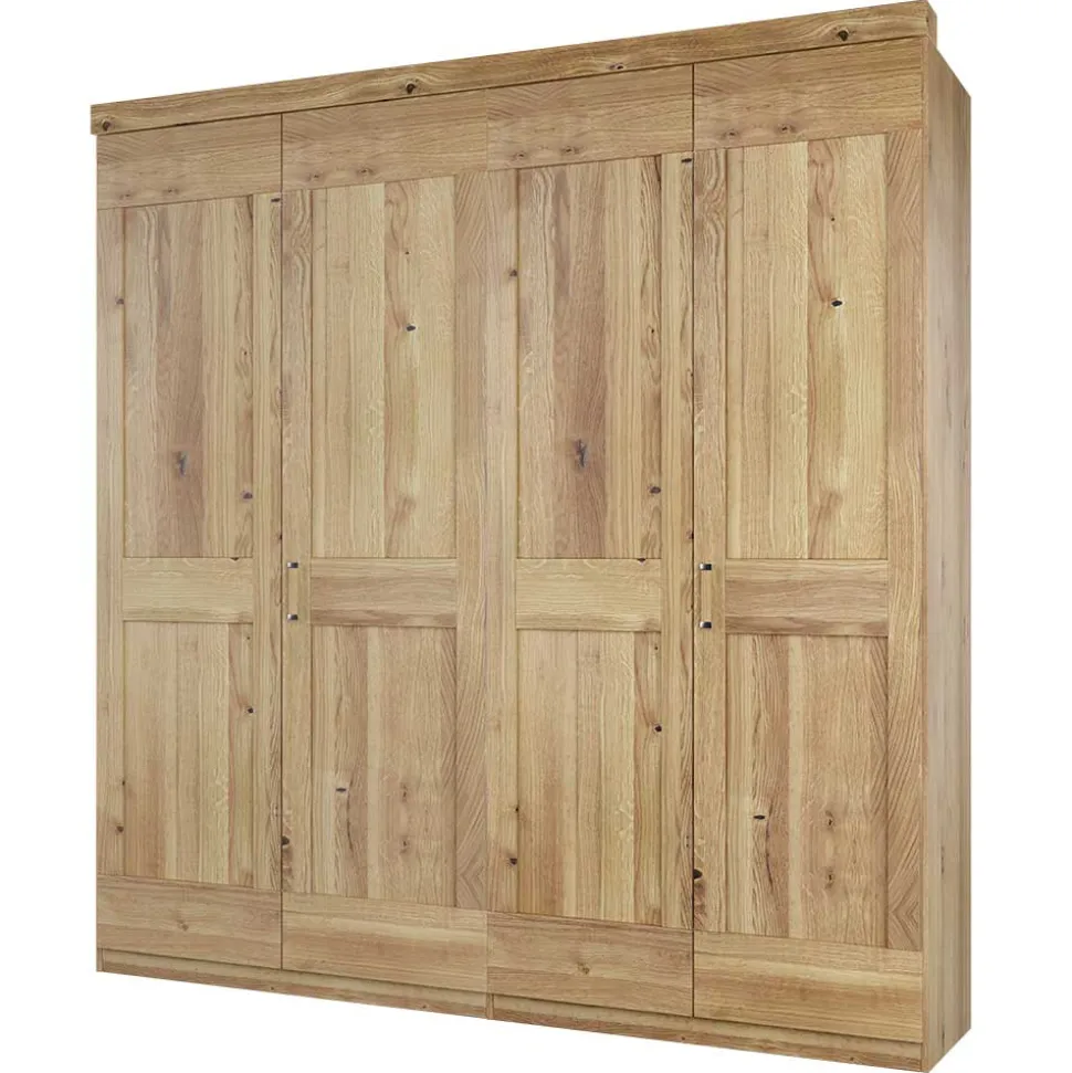200 cm breiter Kleiderschrank 4-türig in Asteiche - Zamron