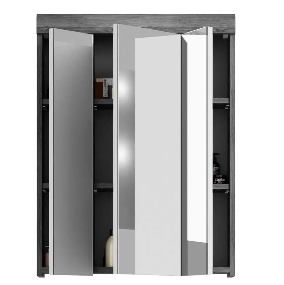 60 cm breiter Spiegelschrank fürs Badezimmer in Grau - Nancys