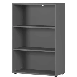 80 cm breites 3 Fächer Aktenregal in dunklem Grau - Valcau