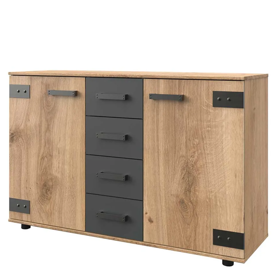 130 cm breites Sideboard in Plankeneiche NB - Enegal