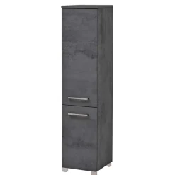 135 cm hoher Bad Midischrank in dunklem Grau - Dastroz