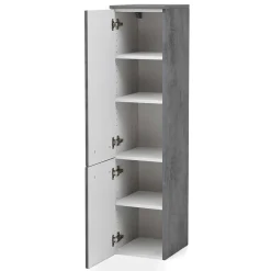 135 cm hoher Bad Midischrank in dunklem Grau - Dastroz