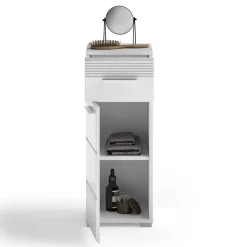 79 cm hoher Bad Unterschrank in Weiß Hochglanz - Whale