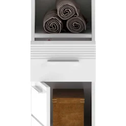 182 cm hoher Badschrank in Weiß Hochglanz - Whale