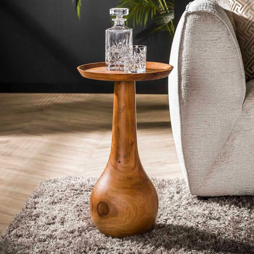 59 cm hoher Beistelltisch aus Akazie Massivholz - Nics