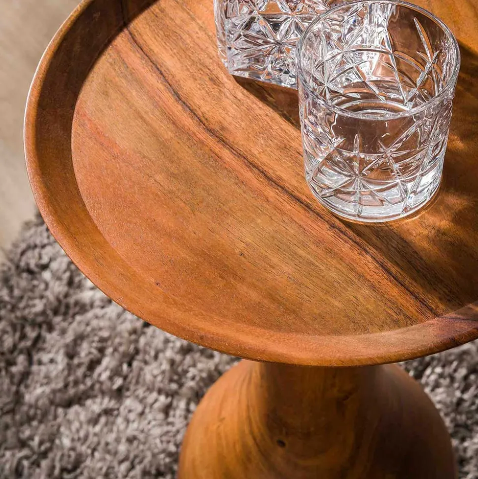 59 cm hoher Beistelltisch aus Akazie Massivholz - Nics