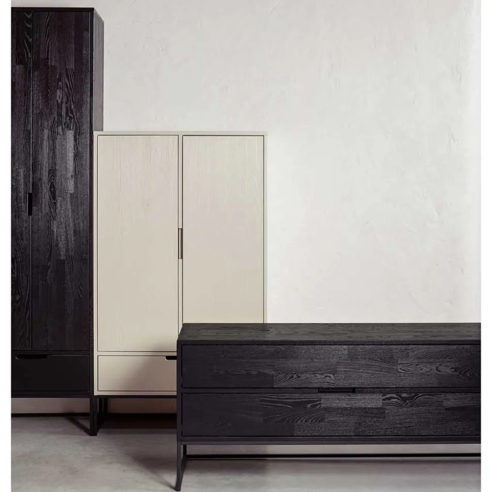 149 cm hoher Schrank in Hellgrau - Lergavano