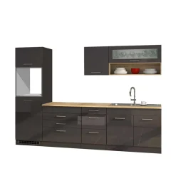 290 cm Küchenmöbel Set in Grau - Bozenia (achtteilig)