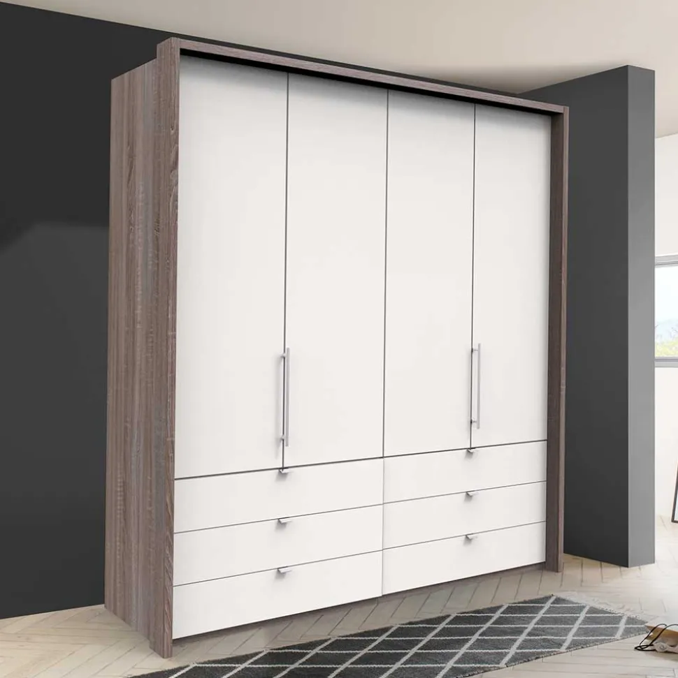 200 cm Kombi Kleiderschrank mit 58 cm Tiefe - Tivierto