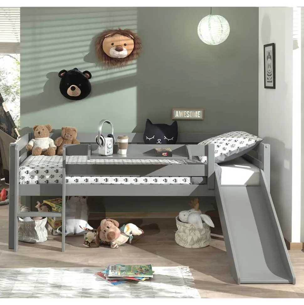 83 cm niedriges Hochbett mit Rutsche - Iljona