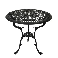 70 cm runder Aluminium Gartentisch in Dunkelgrau - Taruma