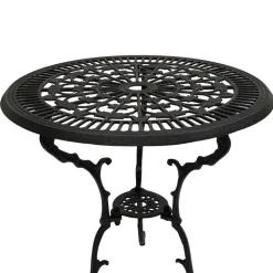 70 cm runder Aluminium Gartentisch in Dunkelgrau - Taruma