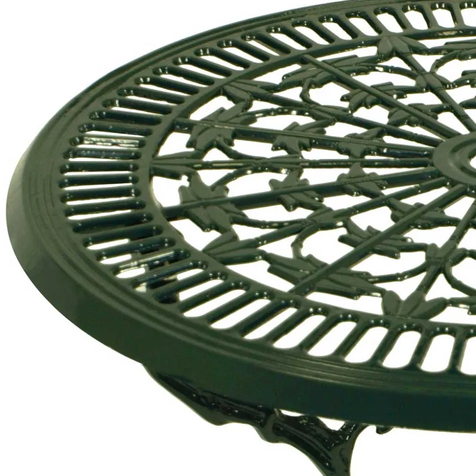 70 cm runder Gartentisch in Grün aus Metall - Jenson