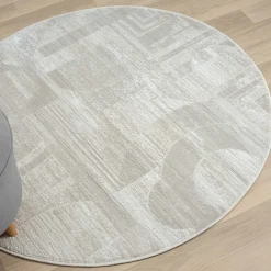 120 cm runder Teppich gemustert - Anika