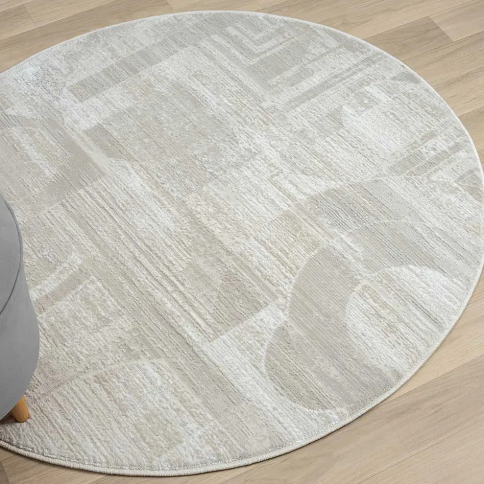 120 cm runder Teppich gemustert - Anika