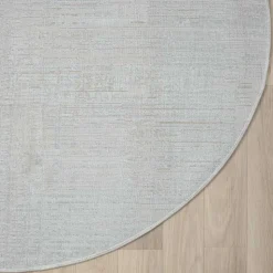 120 cm Runder Teppich in Hellgrau & Creme - Cranoz