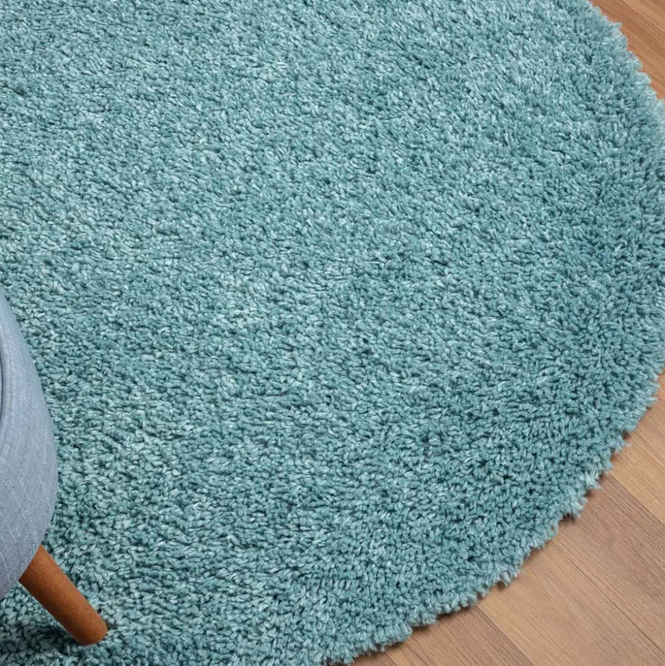 150 cm Runder Teppich in Hellblau - Chiyom