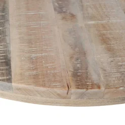 120 cm runder Tisch aus Mango Holz White Wash - Trois