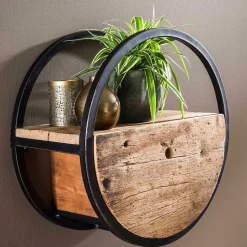 50 cm rundes Hängeregal mit einer Schublade - Malte