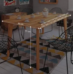 80 cm tiefer Kernbuche Esstisch geölt - Junola