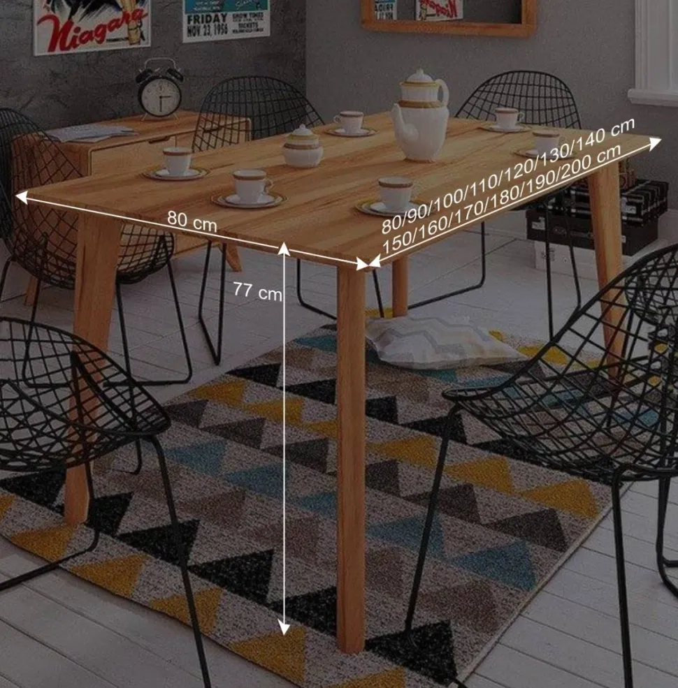 80 cm tiefer Kernbuche Esstisch geölt - Junola