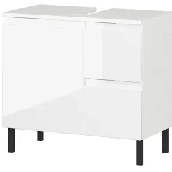 60 cm Waschbeckenschrank in Weiß Hochglanz - Loeesa