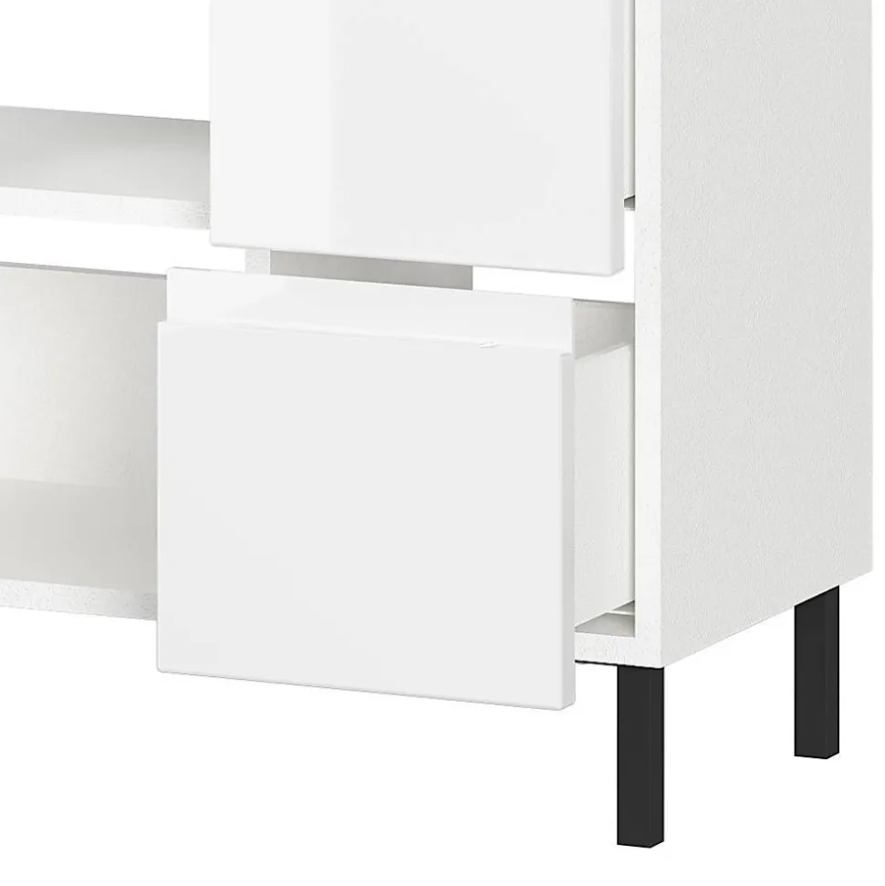 60 cm Waschbeckenschrank in Weiß Hochglanz - Loeesa