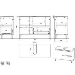 80 cm Waschbeckenschrank in Wildeiche NB - Vignus