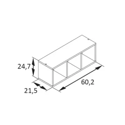 3 Fächer Badregal in Petrol Blau - Matrera