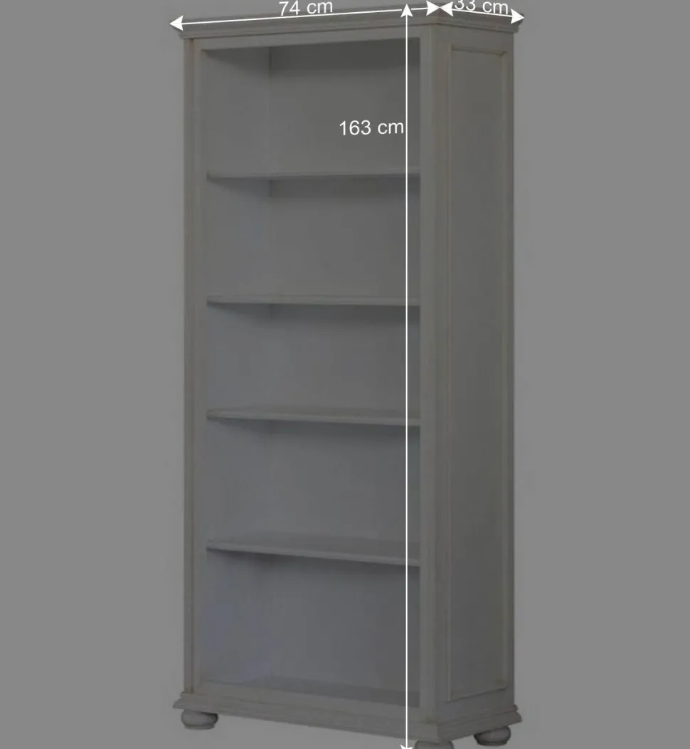 5 Fächer Regal in Antikweiß - Vicina