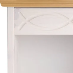 5 Fächer Regal in Weiß und Kiefer Honig - Zentra