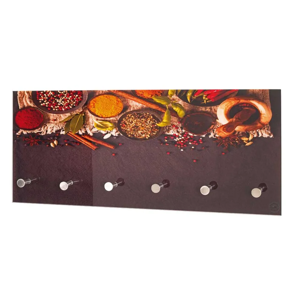 6 Haken Glasgarderobe mit Foto Druck - Aramova