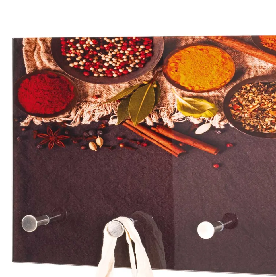 6 Haken Glasgarderobe mit Foto Druck - Aramova