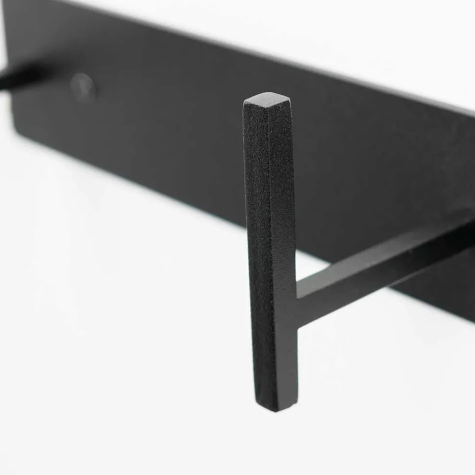 3 Haken Hängegarderobe in Schwarz Stahl - Babelsberg