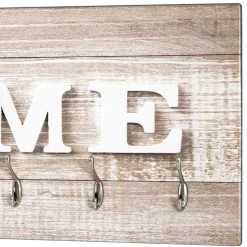 6 Haken MDF Garderobe mit Home Druck - Cacirella