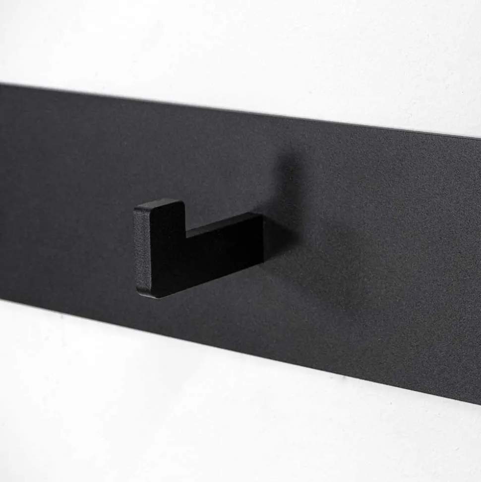 3 Haken Wand-Garderobenleiste in Schwarz - Apulca