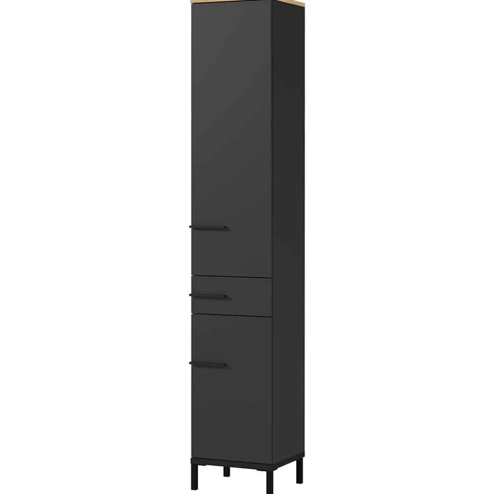 1,90 m Bad Hochschrank in Dunkelgrau - Lucrino