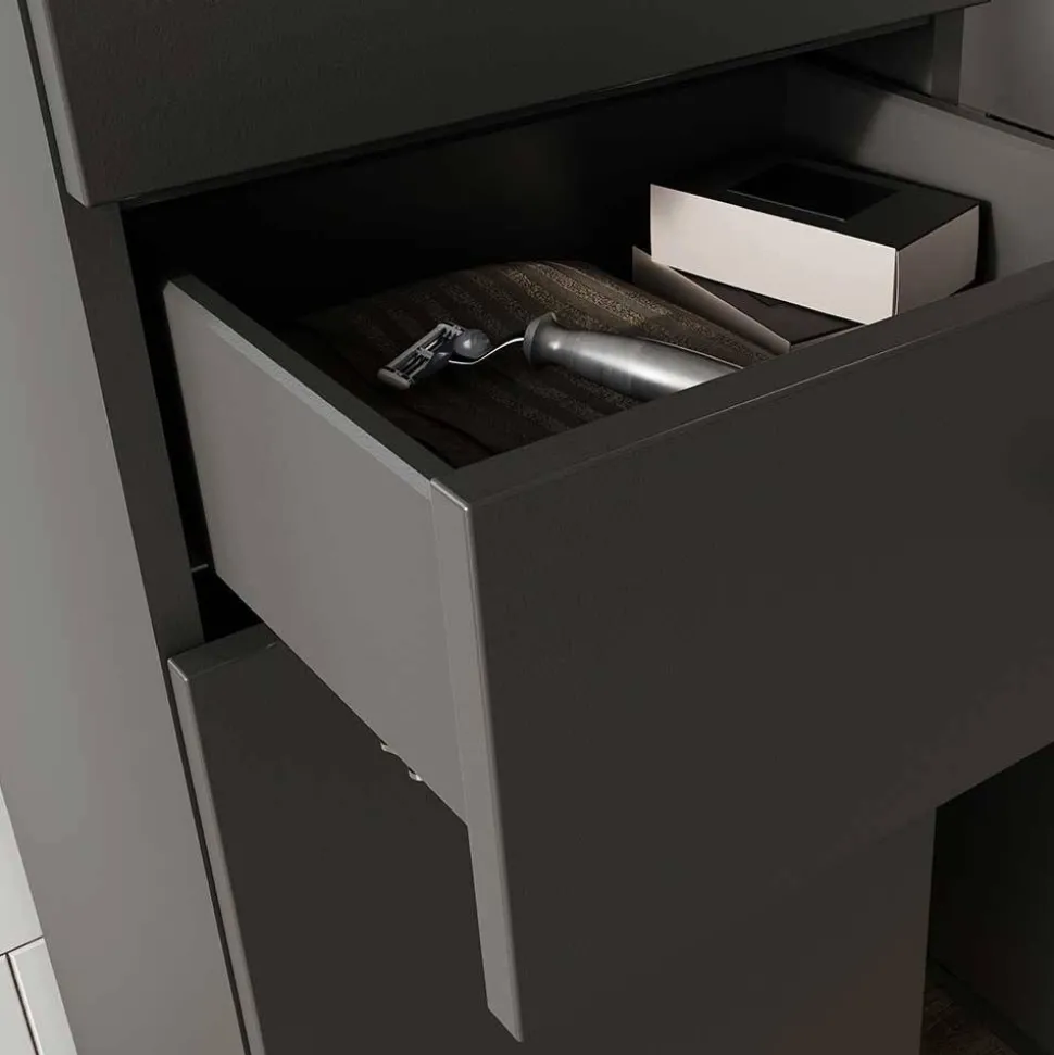 1,90 m Bad Hochschrank in Dunkelgrau - Lucrino