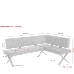3 Personen Eckbank in Anthrazit - Pricenta