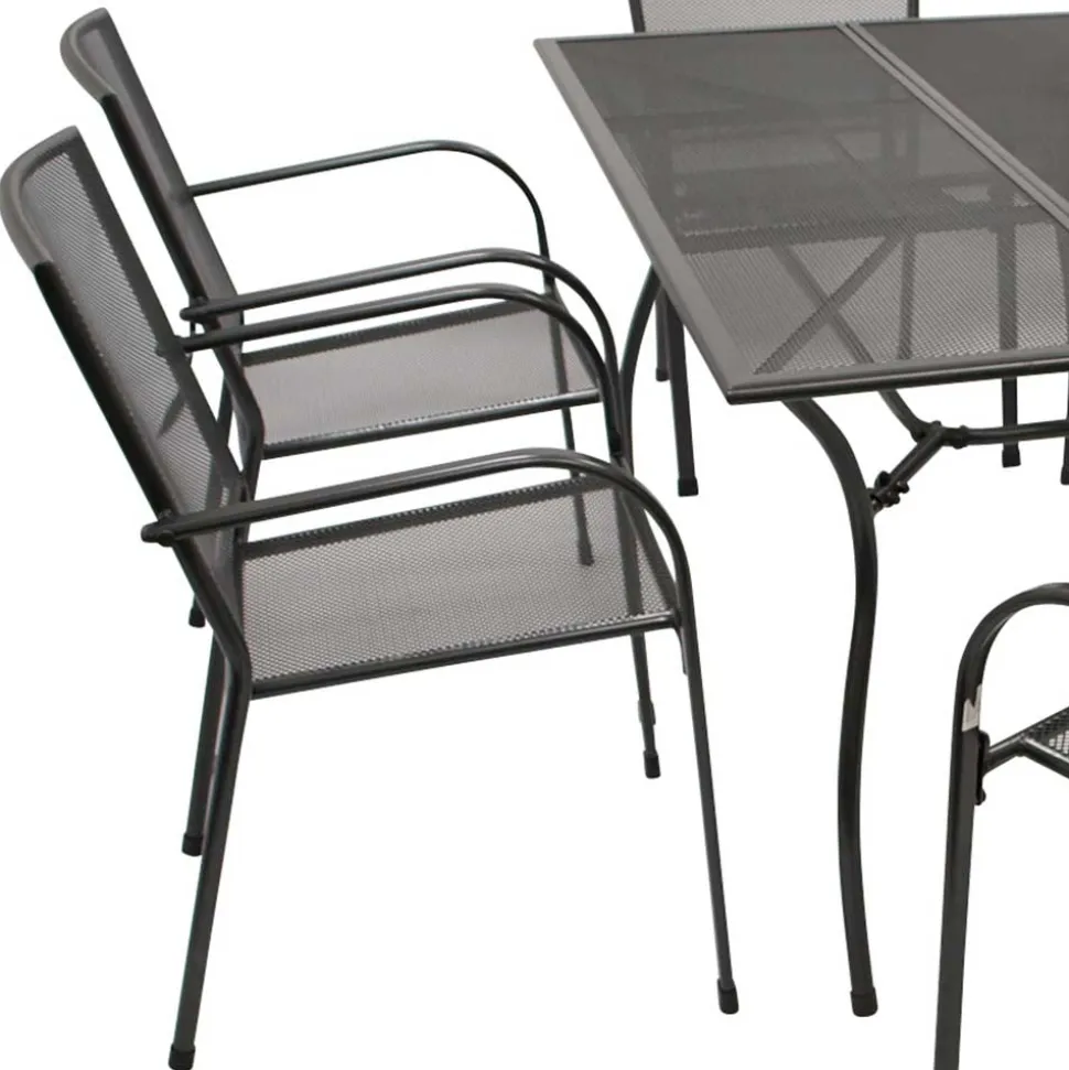 6 Personen Gartentischgruppe Set - Tyago (siebenteilig)