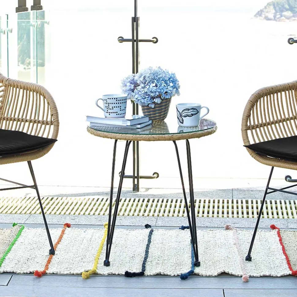 2 Personen Sitzgarnitur aus Kunstrattan - Vasteca (dreiteilig)