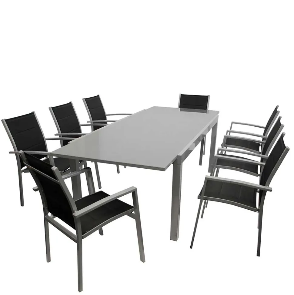 8 Personen Tischgruppe für Garten - Gestina (neunteilig)